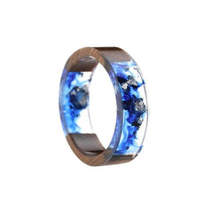 Women's 6.5mm 'Coral Reef' Zebra Wood and Acetate Acrylic Ring