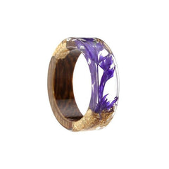 Women's 6.5mm 'Coral Reef' Zebra Wood and Acetate Acrylic Ring