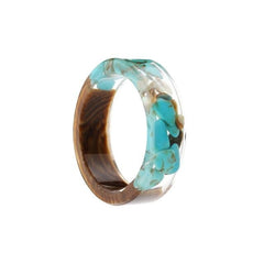 Women's 6.5mm 'Coral Reef' Zebra Wood and Acetate Acrylic Ring