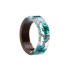 Women's 6.5mm 'Coral Reef' Zebra Wood and Acetate Acrylic Ring