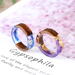 Women's 6.5mm 'Coral Reef' Zebra Wood and Acetate Acrylic Ring