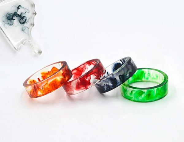 Women's 6mm 'Fire in Time' Acetate Acrylic Ring