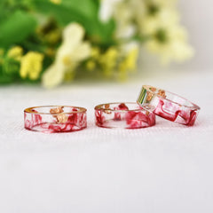 Women's 6.5mm Gold Foil 'Color Cloud' Acetate Acrylic Ring
