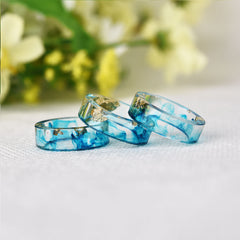 Women's 6.5mm Gold Foil 'Color Cloud' Acetate Acrylic Ring