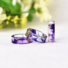 Women's 6.5mm Gold Foil 'Color Cloud' Acetate Acrylic Ring