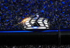 Men's 6mm Tire Print Silver Tungsten Carbide Ring
