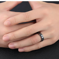 Men's 6mm Tire Print Silver Tungsten Carbide Ring