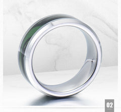 Men's 8mm Camouflage Inlay Silver Tungsten Carbide Ring