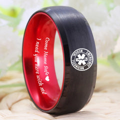 8mm Paramedic 'Come Home Safe' Tungsten Carbide Ring