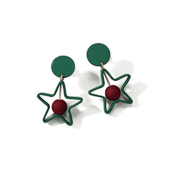 Square And Sphere Two Toned Post Earrings