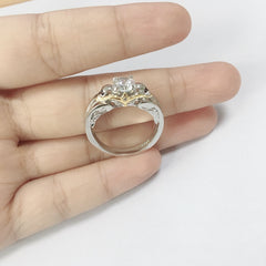 Women's Austrian Silver Plated Gothic Skull Vintage Crystal Ring