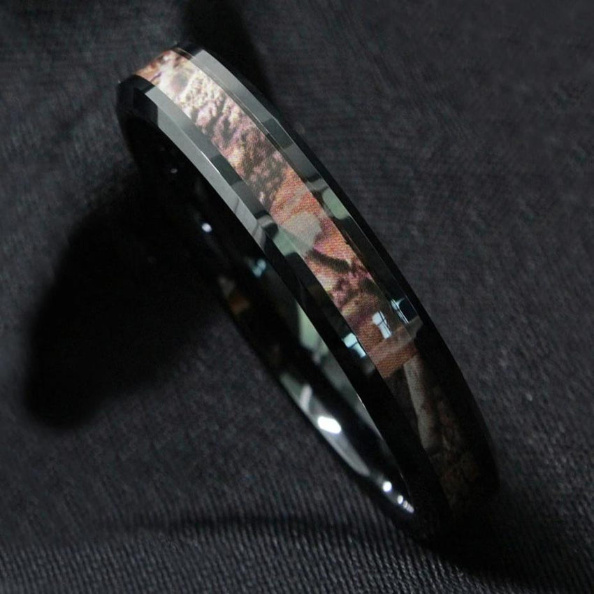 Men's 6mm Forest Camouflage Inlay Tungsten Carbide Ring