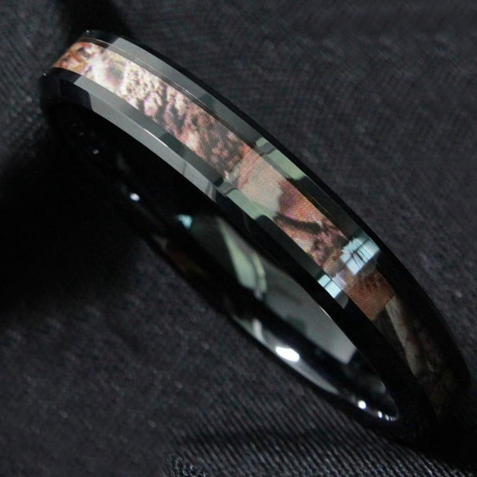 Men's 6mm Forest Camouflage Inlay Tungsten Carbide Ring