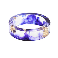 Women's 6.5mm Gold Foil 'Color Cloud' Acetate Acrylic Ring