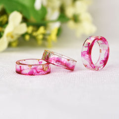 Women's 6.5mm Gold Foil 'Color Cloud' Acetate Acrylic Ring