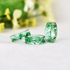 Women's 6.5mm Gold Foil 'Color Cloud' Acetate Acrylic Ring