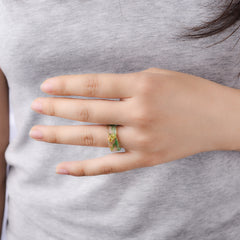 Women's 6.5mm Gold Foil 'Color Cloud' Acetate Acrylic Ring