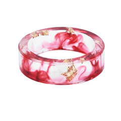 Women's 6.5mm Gold Foil 'Color Cloud' Acetate Acrylic Ring
