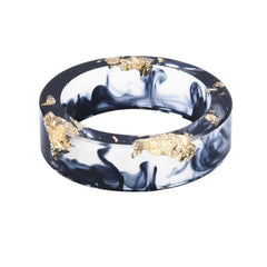 Women's 6.5mm Gold Foil 'Color Cloud' Acetate Acrylic Ring