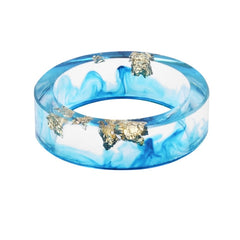 Women's 6.5mm Gold Foil 'Color Cloud' Acetate Acrylic Ring