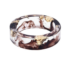 Women's 6.5mm Gold Foil 'Color Cloud' Acetate Acrylic Ring