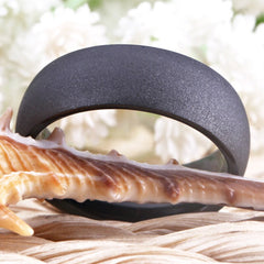 Men's 8mm Classic Domed Brushed Gunmetal Tungsten Carbide Ring