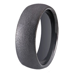 Men's 8mm Classic Domed Brushed Gunmetal Tungsten Carbide Ring